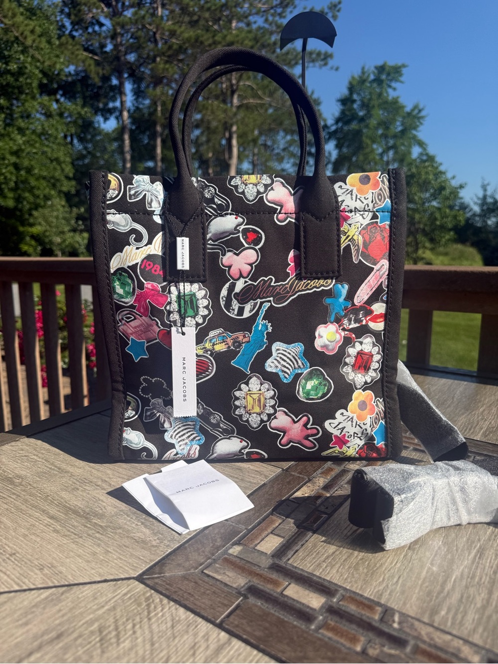 NWT Marc Jacobs Sticker Print Canvas
Tote Bag Black - Picture 7 of 13